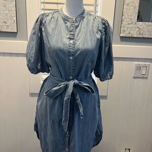 GAP Light Blue Long Sleeve Denim Dress